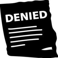 Denied Document Graphic for Business Rejection and Application Refusal vector