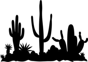 Desert Cactus Silhouette Illustration for Art and Design Projects vector