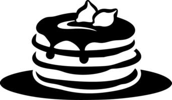 Delicious Pancakes with Syrup and Cream for Menu Design vector