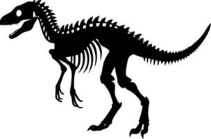 Dinosaur Skeleton Silhouette Illustration for Educational Use and Design vector
