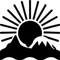 Dramatic Sunrise Over Mountain Silhouette for Nature Art and Design Projects vector