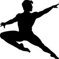 Dynamic Ballet Dancer Silhouette Jumping Pose for Artistic Projects vector