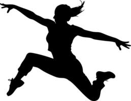 Dynamic Dance Jump Silhouette Art for Fitness and Movement Designs vector