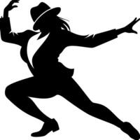 Dynamic Dancer Silhouette in Motion for Artistic Design and Creative Use vector