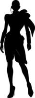 Dynamic Fashionable Woman Silhouette for Design Projects and Illustrations vector
