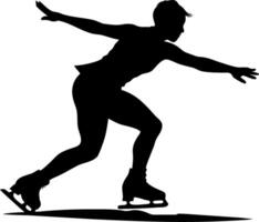 Dynamic Ice Skating Silhouette Athlete Figure Skater in Action for Design and Art vector
