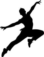 Dynamic Dancer Silhouette Jumping Illustration for Art and Design vector