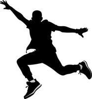 Dynamic Jumping Silhouette Perfect for Dance and Sport Design Projects vector