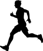 Dynamic Running Athlete Silhouette for Fitness and Sport Design vector