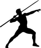 Dynamic Javelin Thrower Silhouette for Sports Design and Illustration vector