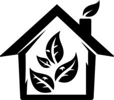 Eco Friendly House with Leaf Elements for Sustainable Living Designs vector