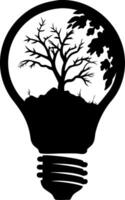 Eco Concept Light Bulb with Tree Silhouette for Environmental Designs and Graphics vector