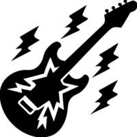 Electric Guitar Graphic with Lightning Bolts for Music and Art Projects vector