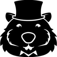 Elegant Bear with Top Hat Illustration for Logo and Graphic Design vector