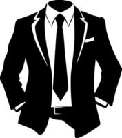 Elegant Black Suit and Tie Silhouette for Business and Formal Occasions Illustration vector