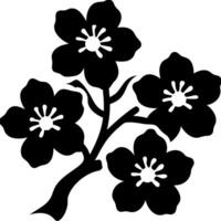 Elegant Cherry Blossom Silhouette for Art and Design Projects vector