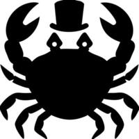 Elegant Crab Silhouette with Top Hat for Nautical Designs and Illustrations vector