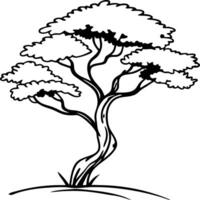 Elegant Curved Tree Illustration for Nature Art and Design Projects vector