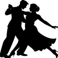 Elegant Dancing Couple Silhouette Perfect for Art and Design Projects vector