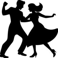 Elegant Dancing Couple Silhouette Perfect for Dance Studio Decor and Event Invitations vector