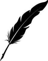 Elegant Feather Quill Silhouette for Artistic Designs and Crafts vector