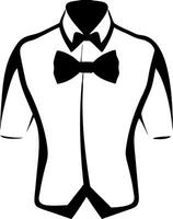 Elegant Formal Shirt with Bow Tie Illustration for Design Projects vector