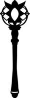 Elegant Gothic Staff Silhouette for Fantasy Art and Design Projects vector