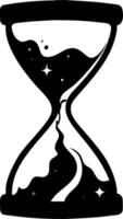 Elegant Hourglass Silhouette with Flowing Sand for Time Concepts and Design vector