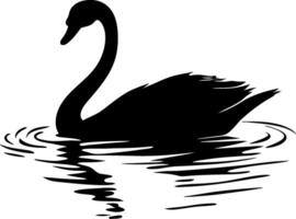 Elegant Swan Silhouette on Water for Art and Design Projects vector