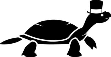 Elegant Top Hat Turtle Silhouette for Design and Decor Projects vector