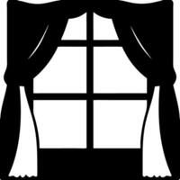 Elegant Window with Flowing Curtains for Interior Design and Art Projects vector