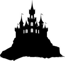 Enchanted Medieval Castle Silhouette for Fantasy Artwork and Graphic Design vector
