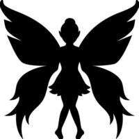 Enchanting Fairy Silhouette with Elegant Wings for Fantasy Design Projects vector