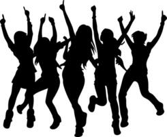 Energetic Women Dancing Silhouettes Perfect for Party Invitations and Graphic Design vector