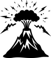 Explosive Volcano Eruption Art with Lightning for Graphic Design and Education vector