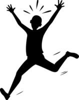 Excited Jumping Silhouette Joyful Movement Illustration for Creative Design vector