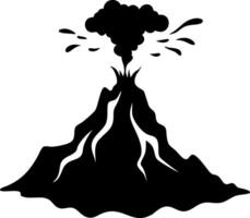 Erupting Volcano Silhouette for Art Design and Educational Use vector