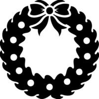 Festive Holiday Wreath with Bow for Christmas Decor and Design vector