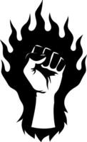 Flaming Fist Symbol of Empowerment and Strength for Tattoos and Graphics vector
