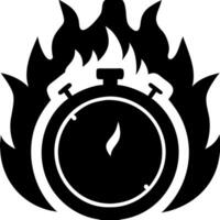 Flaming Stopwatch Symbolizing Urgency and Time Management vector