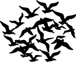 Flock of Flying Birds Silhouette Illustration for Art and Design Projects vector