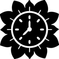 Floral Clock Silhouette for Design Projects and Decor vector