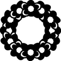 Floral Wreath Silhouette for Decorative Design and Crafts Applications vector