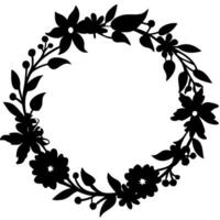 Floral Wreath Silhouette Design for Art Projects and Home Decor vector