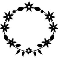 Floral Wreath Silhouette for Design and Craft Projects vector