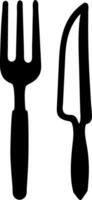 Fork and Knife Silhouette for Culinary Design Projects and Restaurant Branding vector