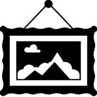 Framed Mountain Landscape Art Ideal for Wall Decor and Design Projects vector