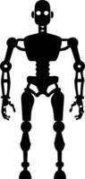 Futuristic Robot Silhouette Art for Technology and Design Projects vector