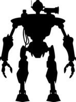 Futuristic Robot Silhouette Design for Technology Art Projects vector