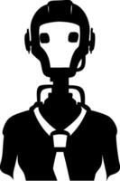 Futuristic Robot Silhouette with Headphones Illustration for Design and Concepts vector